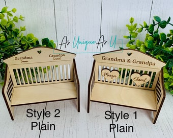 Personalized Mini Bench, wedding place setting, memorial keepsake, lost loved ones