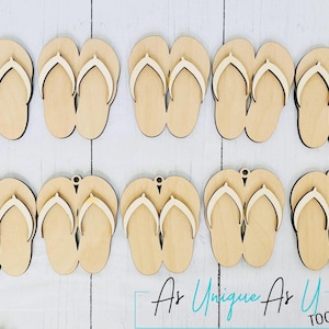 DIY Wooden Flip Flop Tags, Summer Craft Cutouts, Beaded Garland Accessories, Beach Theme Party Favors