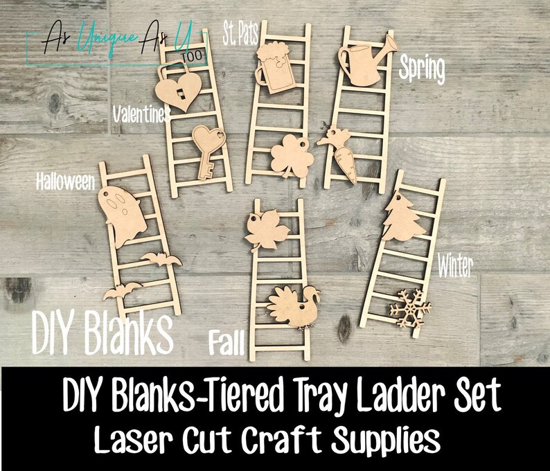 DIY Tiered Tray Ladder Kit Tiered Tray Decor DIY Wood Kit Etsy