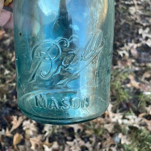 Antique highly sought after blue mason jars