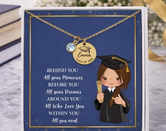 Personalized Graduation Necklace for Her 2026, Senior Gift, Inspirational Jewelry, College Graduation Gift, High School Grad Necklace,
