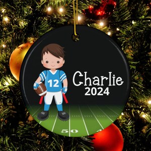 Personalized Boys Flag Football Christmas Ornament, Custom Football Ornament, Boys Flag Football Gift, Boys Sports Ornament