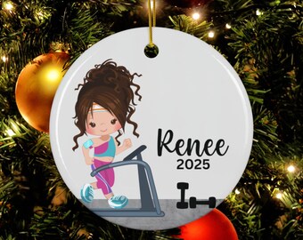 Personalized Gym Ornament, Girls Fitness Gifts, Custom Workout Ornament,  Treadmill, Gym Keepsake For Girls, Workout Gifts, Gym Grind