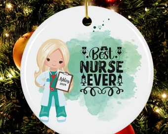 Personalized Nurse Ornament, New Nurse Gift,Girls Graduation Ornament, Nurse Graduation Ornament, RN Gift,BSN Gift,Nursing Graduation Gift,