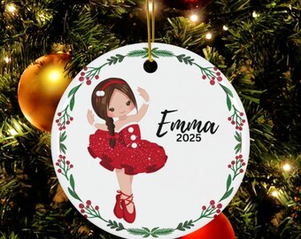 Girls Dance Ornament, Personalized Ballet Dancer Ornament, Dance Gift, Girls Custom Christmas Ornament, Christmas Ballerina Ornament