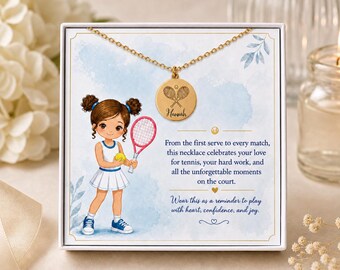 Personalized Tennis Necklace, Custom Tennis Player Gift, Tennis Jewelry, Name Necklace, Gold Tennis Pendant, Team Gift