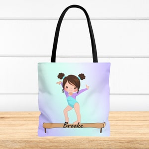 Personalized Gymnastics Tote Bag, Custom Girls Gymnast Bag with Name, Gymnastics Gift, Tumbling Tote Bag, Gift for Gymnasts