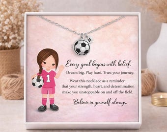 Personalized Girls Soccer Necklace, Soccer Initial Gift,Jersey Number Necklace, Birthday Gift for Soccer Player, Soccer Lover Jewelry,Senior