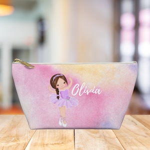 Personalized Dance Cosmetic Bag, Dance Gift For Dancers, Girls Dance Recital Keepsake, Dance Themed Makeup Pouch, Ballet Girls Accessories