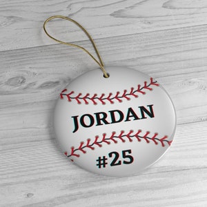 Personalized Baseball Ornament, Boys BaseBall Christmas Ornaments, Custom BaseBallPlayer Gift, Senior Sports Gift