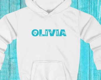 Sudadera con capucha de gimnasia personalizada para niños: sudadera con nombre personalizado, regalo de gimnasta, regalo de gimnasia para niñas