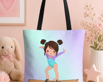 Personalized Gymnastics Tote Bag, Custom Name Gymnast Bag, Gymnastics Gift for Girls, Dance Bag, Gymnastics Meet Bag, Practice Bag