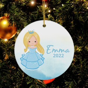 Personalized Princess Ornament, Princess Christmas Ornament, Girl's Princess Ornament, Cinderella, Gift For Girl