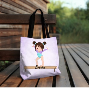 Gymnastics Print Pattern Leather Tote Bag main image 1
