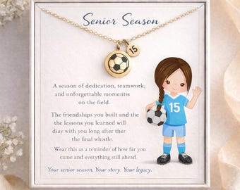 Senior Night Soccer Gift, Girls Soccer Senior Necklace, Class of 2026 Gift, End of Season Soccer Team Gift, Varsity Player Keepsake Necklace