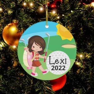 Personalized Golf Ornament, Girls Golf Christmas Ornament, Gift For Golfer, Girls Golf Team Gift, Girls Custom Golf Gift, Golf