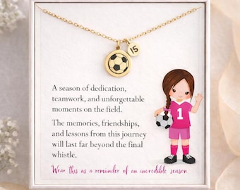 Personalized Girls Soccer Necklace, Soccer Player Gift, Soccer Jewelry, Sports Necklace, Gift for Athlete, Soccer Team Gift