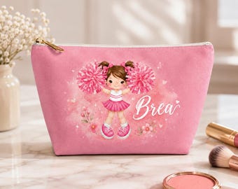 Personalisierte Cheer Make-up Tasche, individuelle Cheerleader-Kosmetiktasche, Jubelgeschenk für Mädchen, Jubel-Team-Geschenk, Tanz-Kulturbeutel, Reisegeschenk