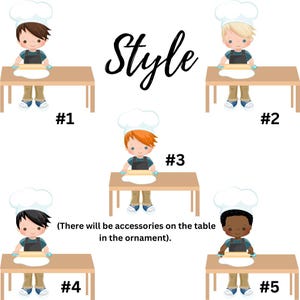K&ouml;nnte beinhalten: Illustration von f&uuml;nf Cartoon-K&ouml;chen, jeder mit unterschiedlicher Haut- und Haarfarbe, die Teig auf einem Tisch ausrollen. Das Wort "Style" ist kursiv geschrieben. Unter den K&ouml;chen steht Text mit "#1", "#2", "#3", "#4" und "#5".