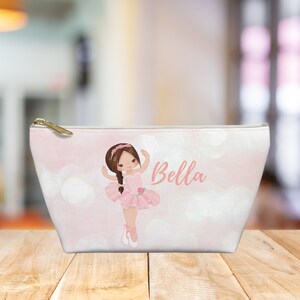 Personalized Dance Cosmetic Pouch, Custom Ballerina Makeup Bag, Toiletry Bag, Dance Accessory Bag, Competitive Dancer Gift, Dance Team Gift
