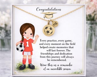Personalizable Girls Soccer Necklace,Senior Night Gift,End of Season Team Keepsake, Girls Varsity Soccer,Teammate Gift,Soccer Player Jewelry