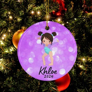 Personalized Girls Gymnastics Ornament, Gymnast Gift, Tumbling Ornament. Personalized Girl Gymnastic Gift, Gift For Gymnast, Contortionist