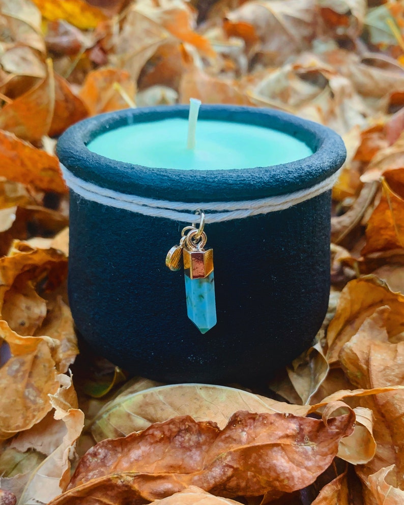 Witches' Brew Cauldron Candle Hidden Gem Mystery Crystal Etsy