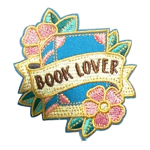 Book Lover, Iron on Patch,Sew On, Embroidered Patches, book lover patches