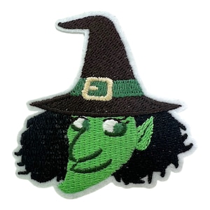 Grüne Hexe | Bügelbild | Gestickte Aufnäher aufnähen | Ästhetischer Aufnäher zum Dekorieren | Lustiges Patch Badge zum Basteln