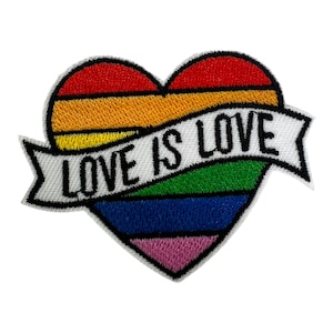 Love is Love Iron on Patch | Sew on Embroidered Patches | Aesthetic Patch for Decorating | Fun Patch Badge for Crafting