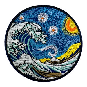 Starry Night 2 Iron on Patch | Sew on Embroidered Patches | Aesthetic Patch f