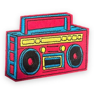 Boombox, Iron on Patch,Sew On, Embroidered Patches, Radio lover patches