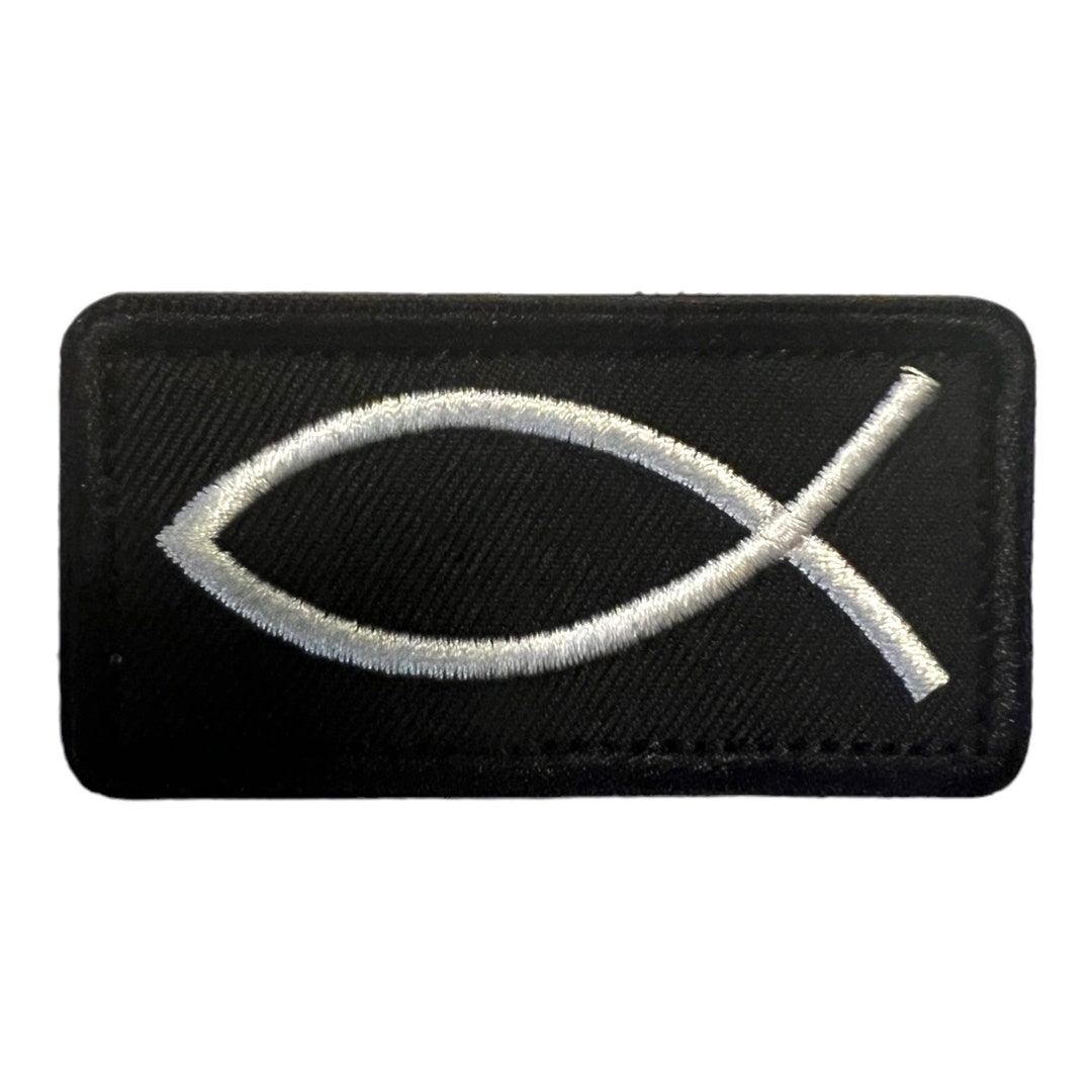 Fish Religious, Sew On, Velcro Patch, Embroidered Patches, Religious