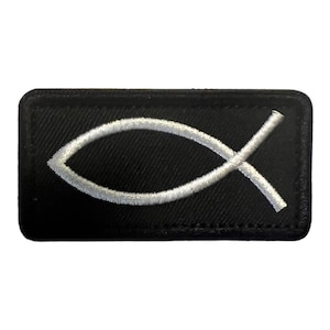 Fish Religious, Sew On, Velcro Patch, Embroidered Patches, Religious patches