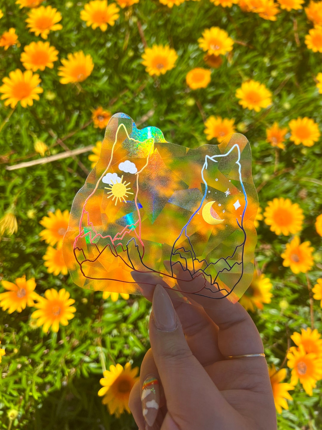 Rainbow Sun Catcher Window Stickers Sun Catcher Sticker - Etsy