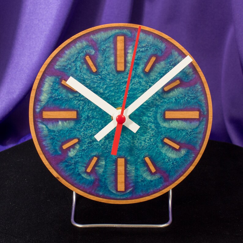 5 5 Inch Wall Clock With Epoxy Resin Inlay Round Hardwood Desk Decor 5-5-inch-wall-clock-with-epoxy-resin-inlay-round-hardwood-desk-decor