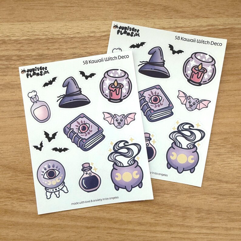 Kawaii Witch Decorative Sticker Sheet: Pastel Halloween Planner ...