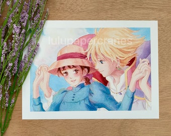 Romantic Journey In The Sky Print | Wall Art, Anime Print, Cute Print, A5 Print, A4 Print, Anime Art, Anime Movie, Aesthetic Print