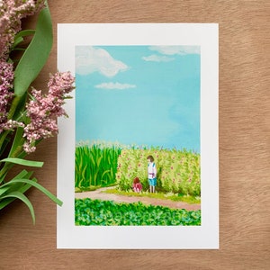 Anime Movie Corn Field Print | Wall Art, Wall Decor, Anime Print, Cute Print, A5 Print, A4 Print, Anime Art, Anime Movie, Aesthetic Print