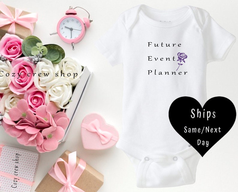 Future Event Planner Baby onesie\u00ae Baby shower gift wedding planner Unisex bodysuit ShortLong sleeve onesie\u00ae Baby Career like Mom Aunt