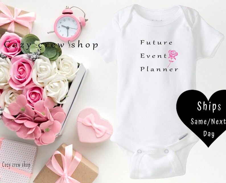 Future Event Planner Baby onesie\u00ae Baby shower gift wedding planner Unisex bodysuit ShortLong sleeve onesie\u00ae Baby Career like Mom Aunt