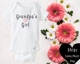 Grandpa's Girl Baby onesie®, Baby shower gift, Unisex baby bodysuit, Short/Long sleeve onesie®, Grandpa New Babyannouncement onesie® Love my