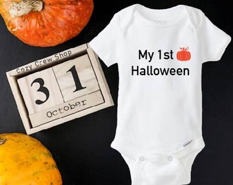 My 1st Halloween, Halloween baby onesie®, Unisex baby bodysuit, Halloween bodysuit, Short/Long sleeve onesie®, Pumpkin onesie®