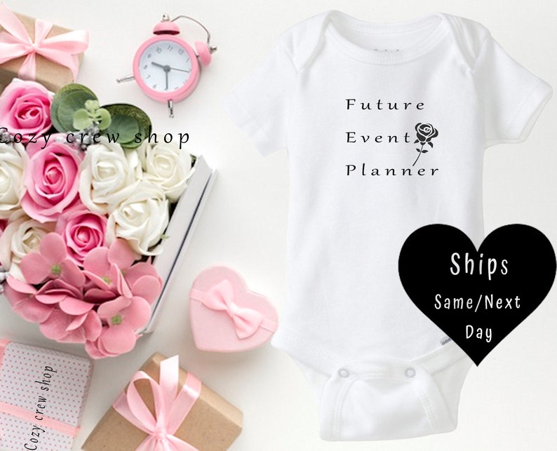 Future Event Planner Baby onesie\u00ae Baby shower gift wedding planner Unisex bodysuit ShortLong sleeve onesie\u00ae Baby Career like Mom Aunt