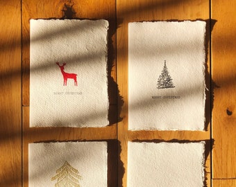 Handmade Typewritten Christmas/Holidays Cards with Envelope