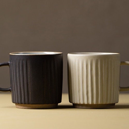 Modern Handmade White Ceramic Barrel Shape 3.1''x3.5'' Details about   Coffee or Tea Mug 