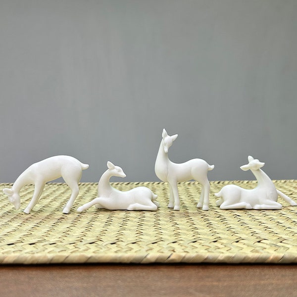 White Ceramic Deer Etsy