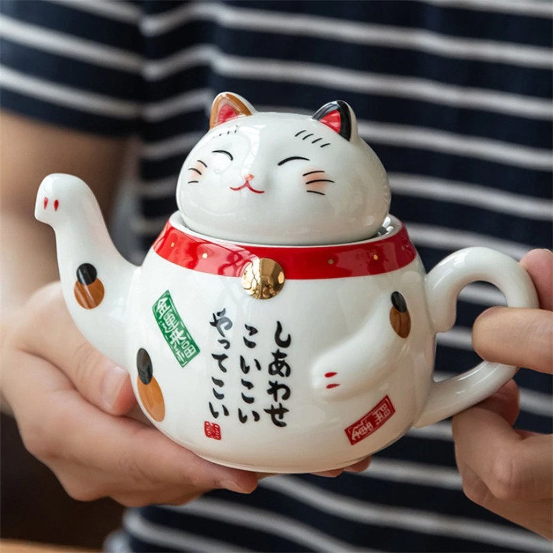 Lucky Cat Tea Set Cat Porcelain Tea Set Creative Neko Etsy