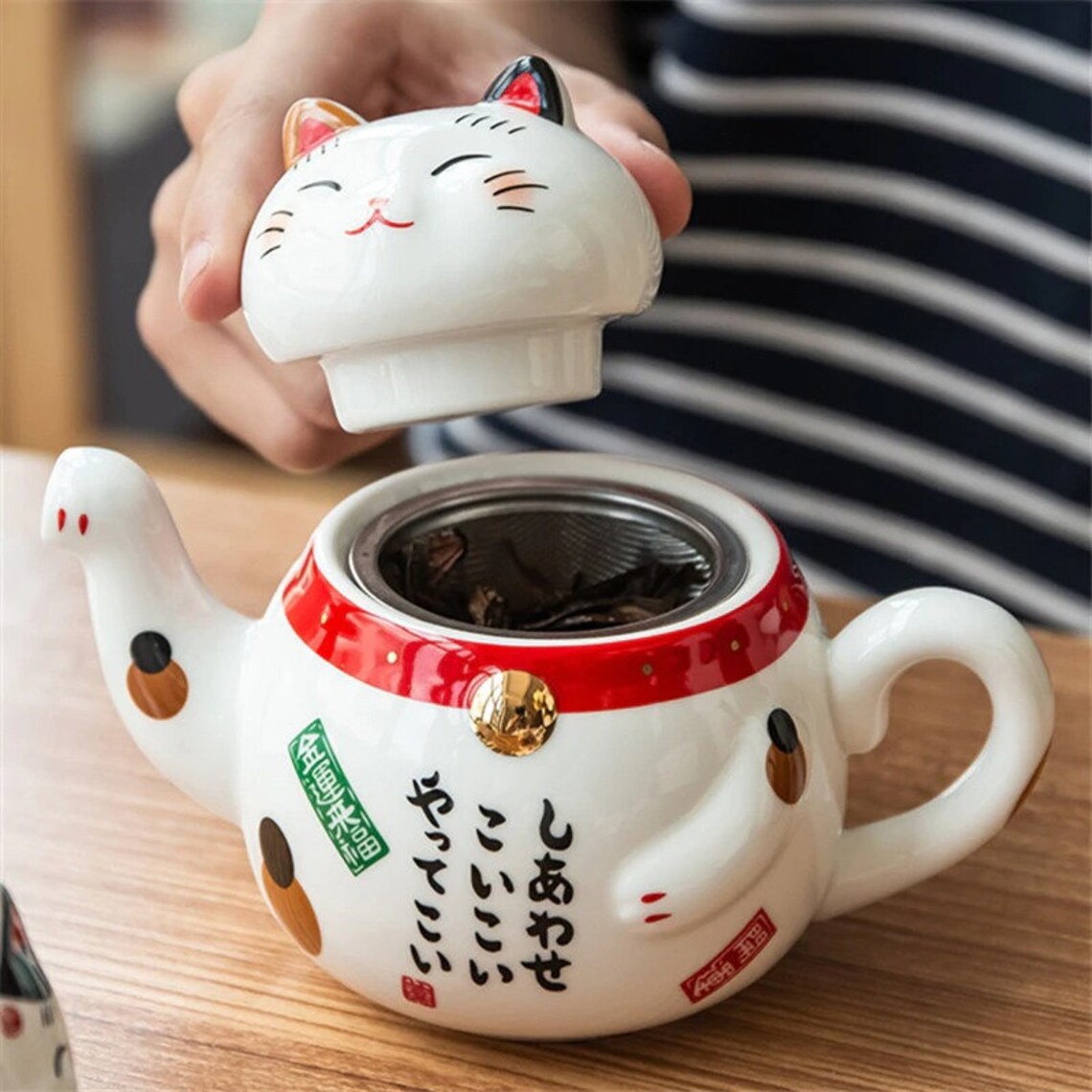 Lucky Cat Tea Set Cat Porcelain Tea Set Creative Neko Etsy