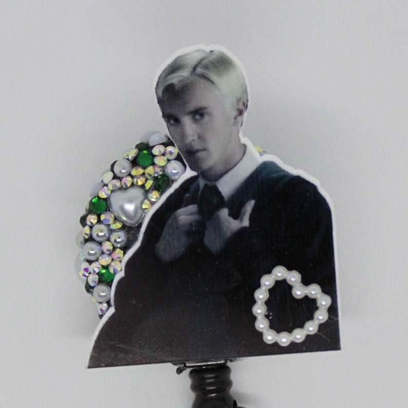 Draco Malfoy badge reel Harry Potter Slytherin retractable ID holder nurse teacher student tech gift idea Country Bear Crafting